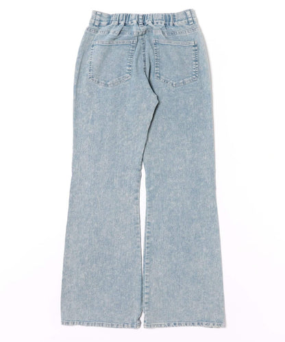 鑲嵌水鑽牛仔喇叭褲