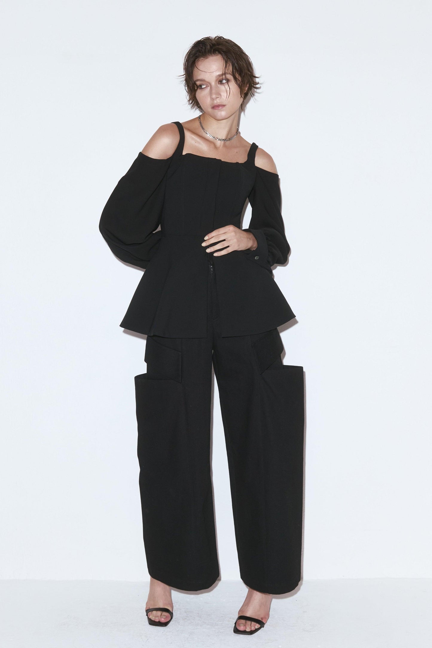 寬鬆口袋工裝褲