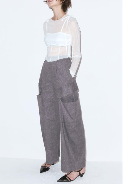 寬鬆口袋工裝褲