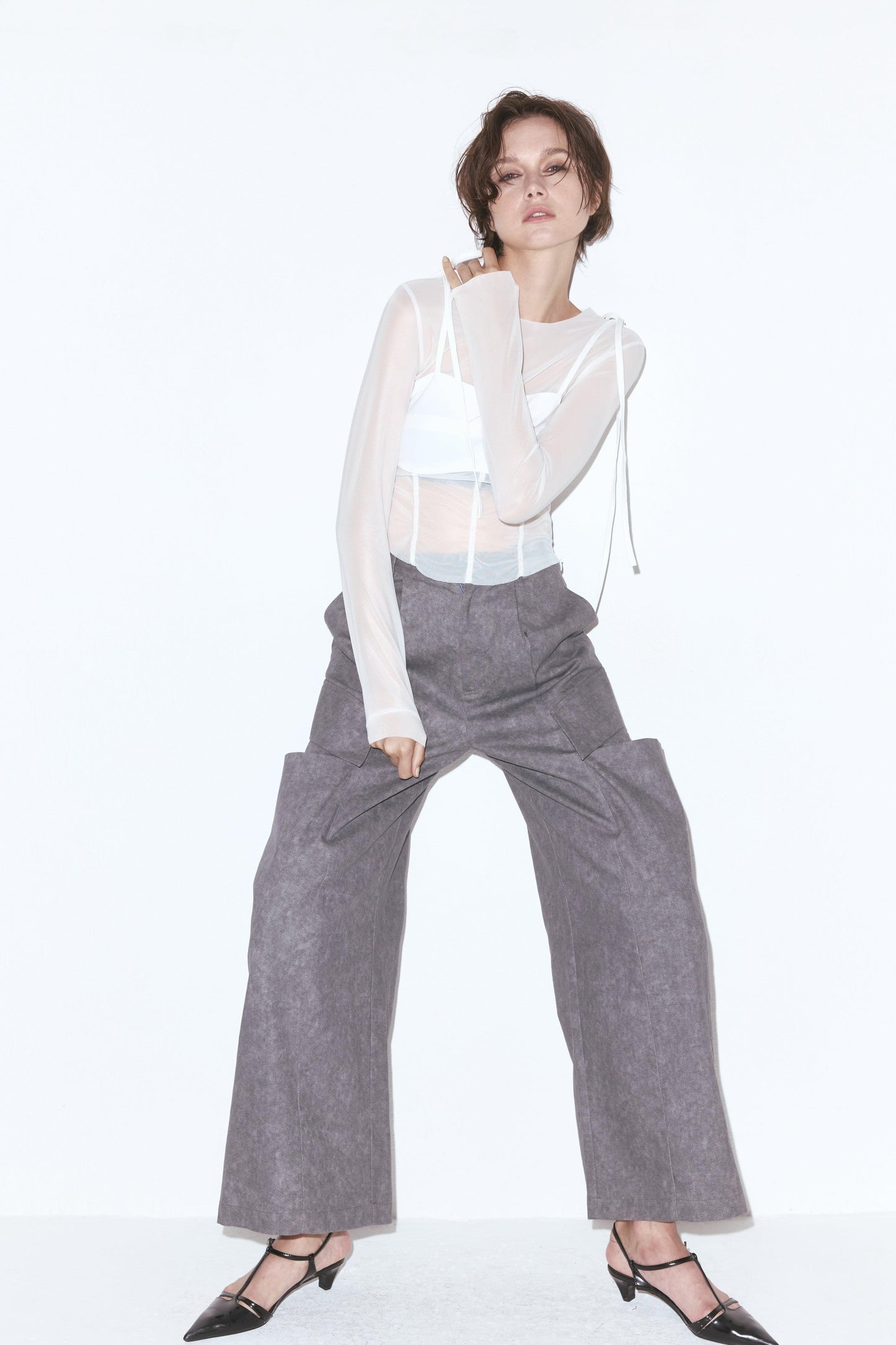 寬鬆口袋工裝褲