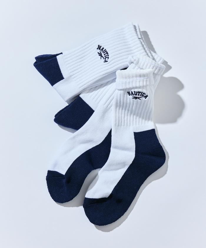 【Exclusive】3雙裝 雙標誌款 單點刺繡羅紋襪 女士