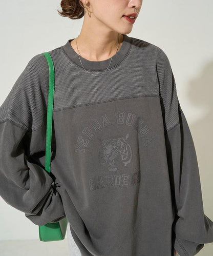 拼接印花工藝套頭衫