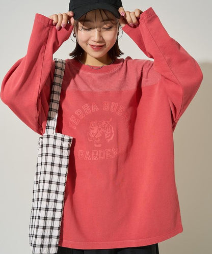 拼接印花工藝套頭衫