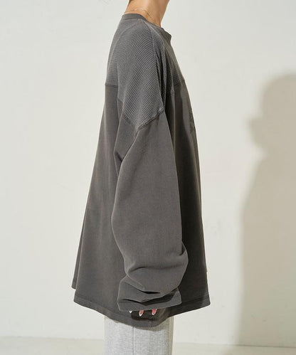 拼接印花工藝套頭衫