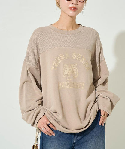 拼接印花工藝套頭衫