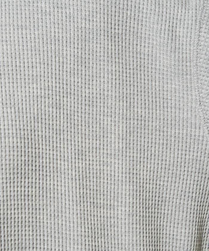 華夫格圓領長款套頭衫