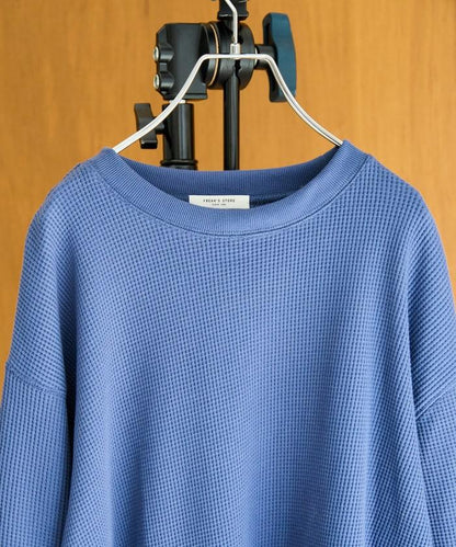 華夫格圓領長款套頭衫