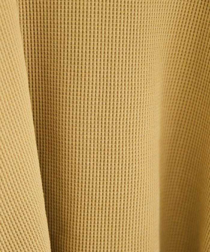 華夫格圓領長款套頭衫