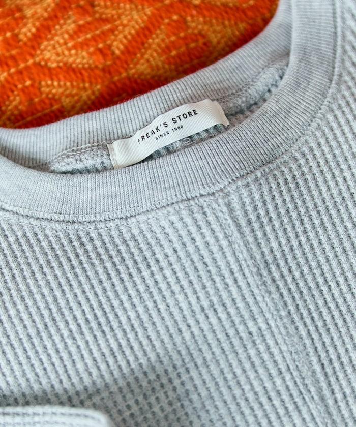 華夫格短款圓領套頭衫