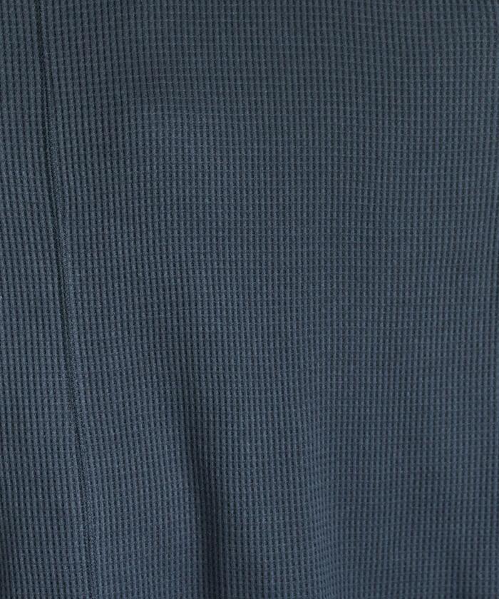 華夫格短款圓領套頭衫