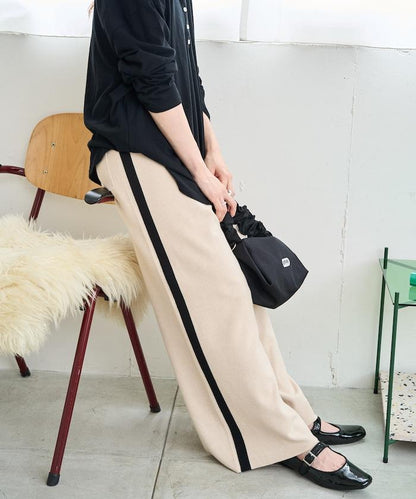 針織條紋休閒褲