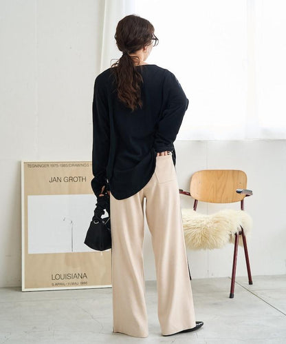 針織條紋休閒褲