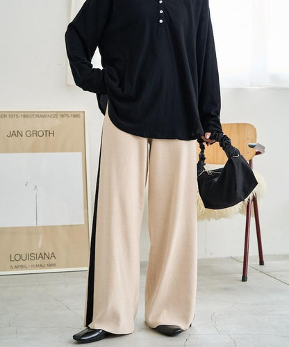 針織條紋休閒褲