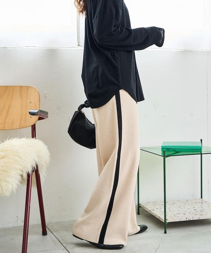 針織條紋休閒褲