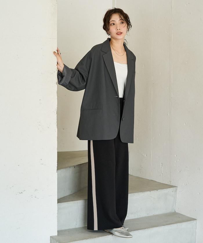 針織條紋休閒褲