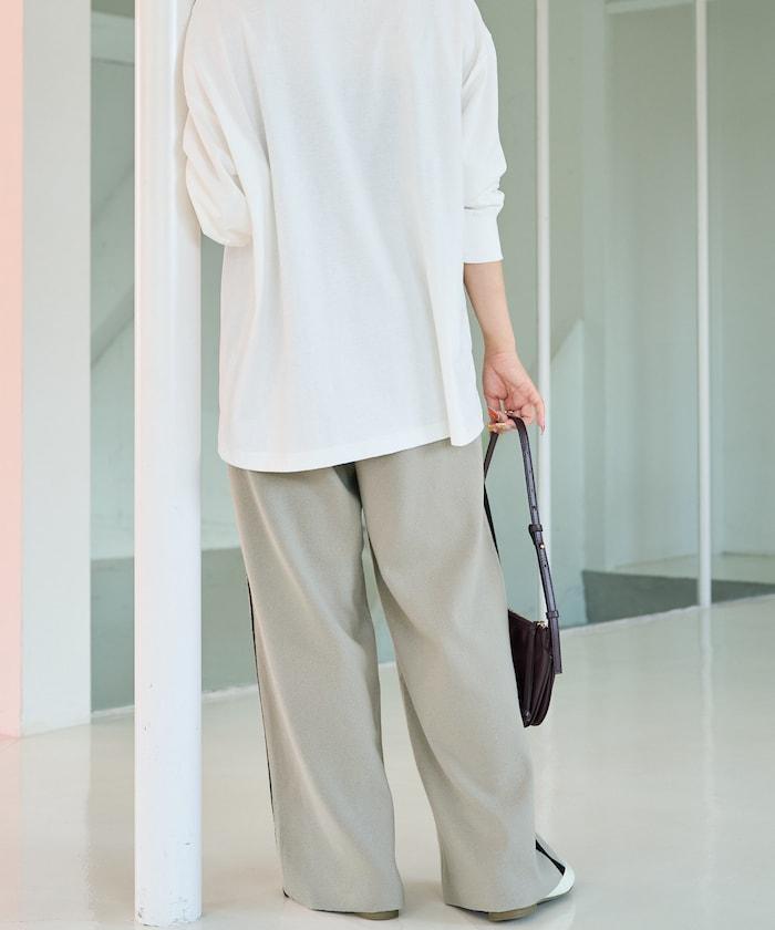 針織條紋休閒褲