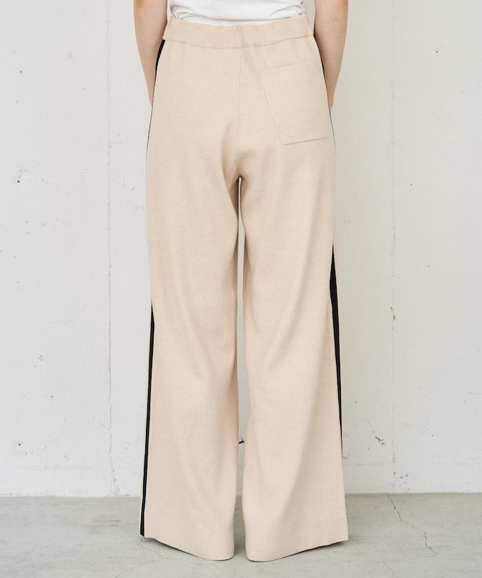 針織條紋休閒褲