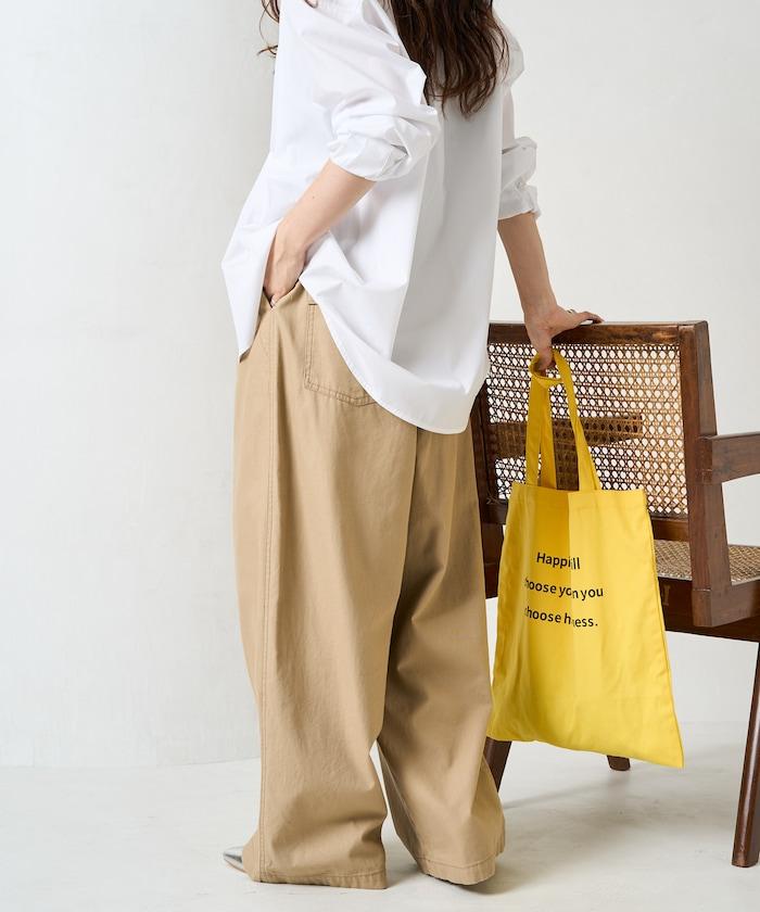 休閒寬鬆後幅斜紋長褲