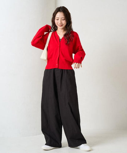 休閒寬鬆後幅斜紋長褲