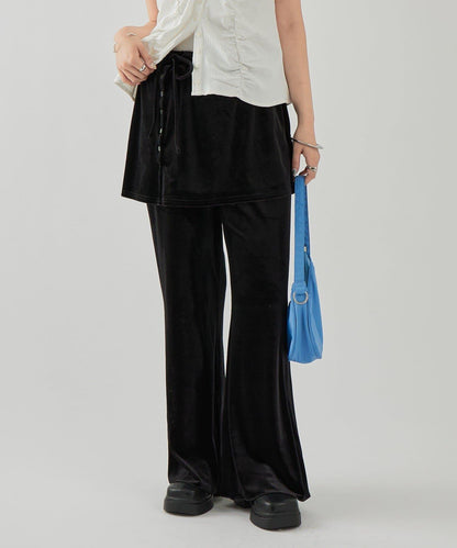 天鵝絨疊穿長褲