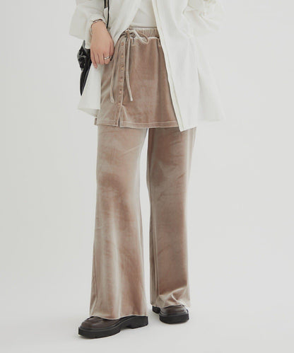 天鵝絨疊穿長褲