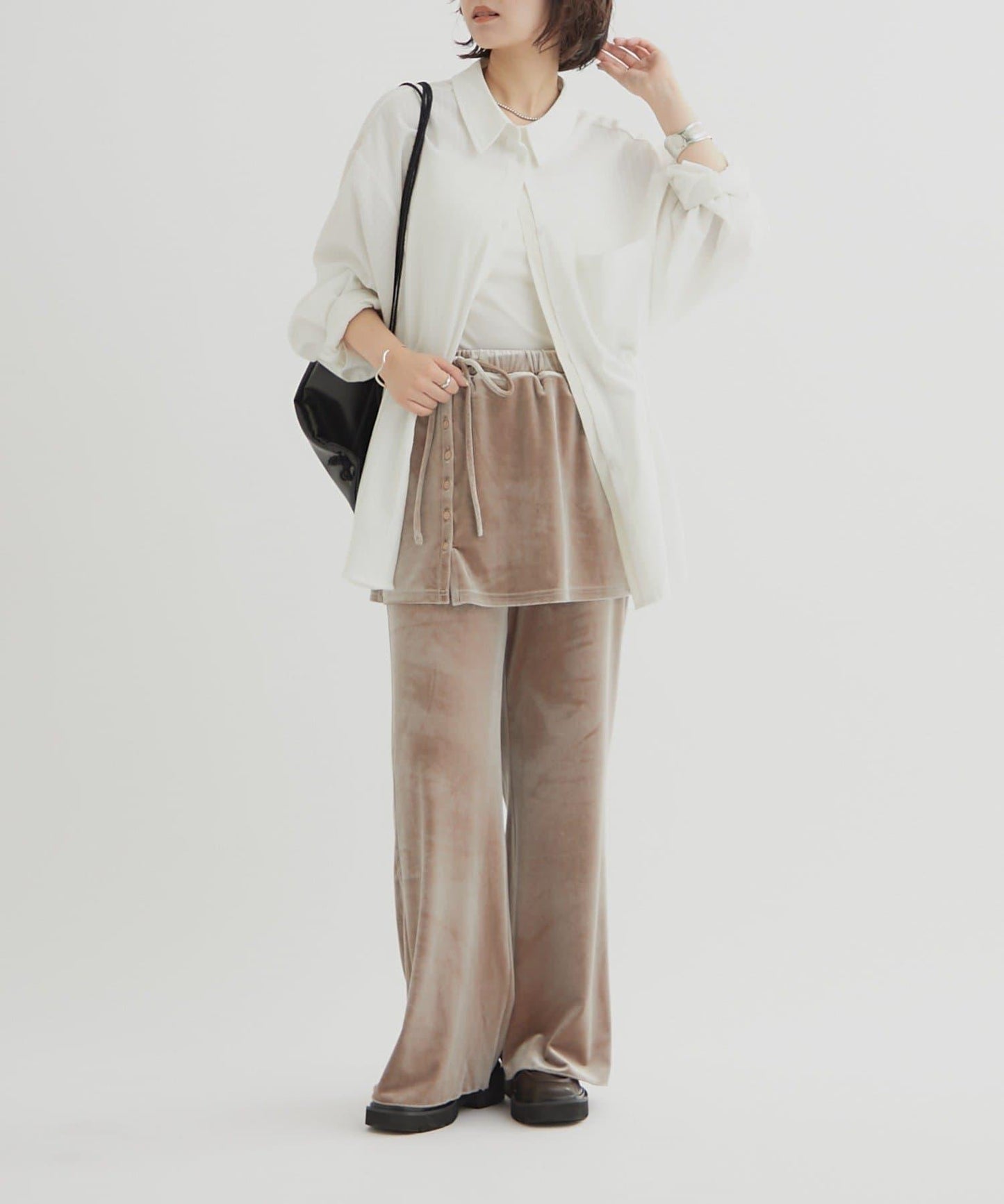 天鵝絨疊穿長褲