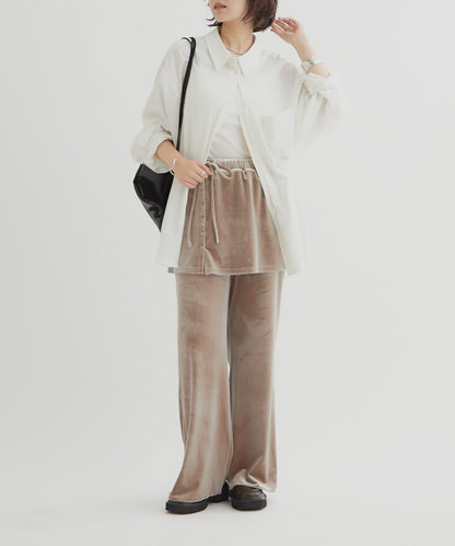 天鵝絨疊穿長褲