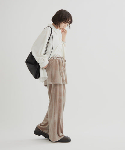 天鵝絨疊穿長褲