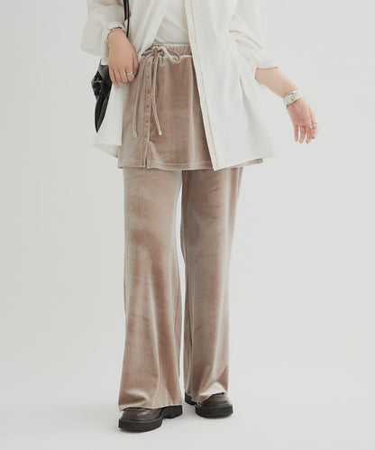 天鵝絨疊穿長褲