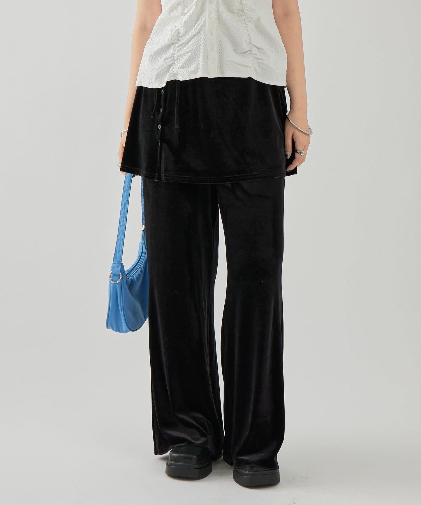 天鵝絨疊穿長褲