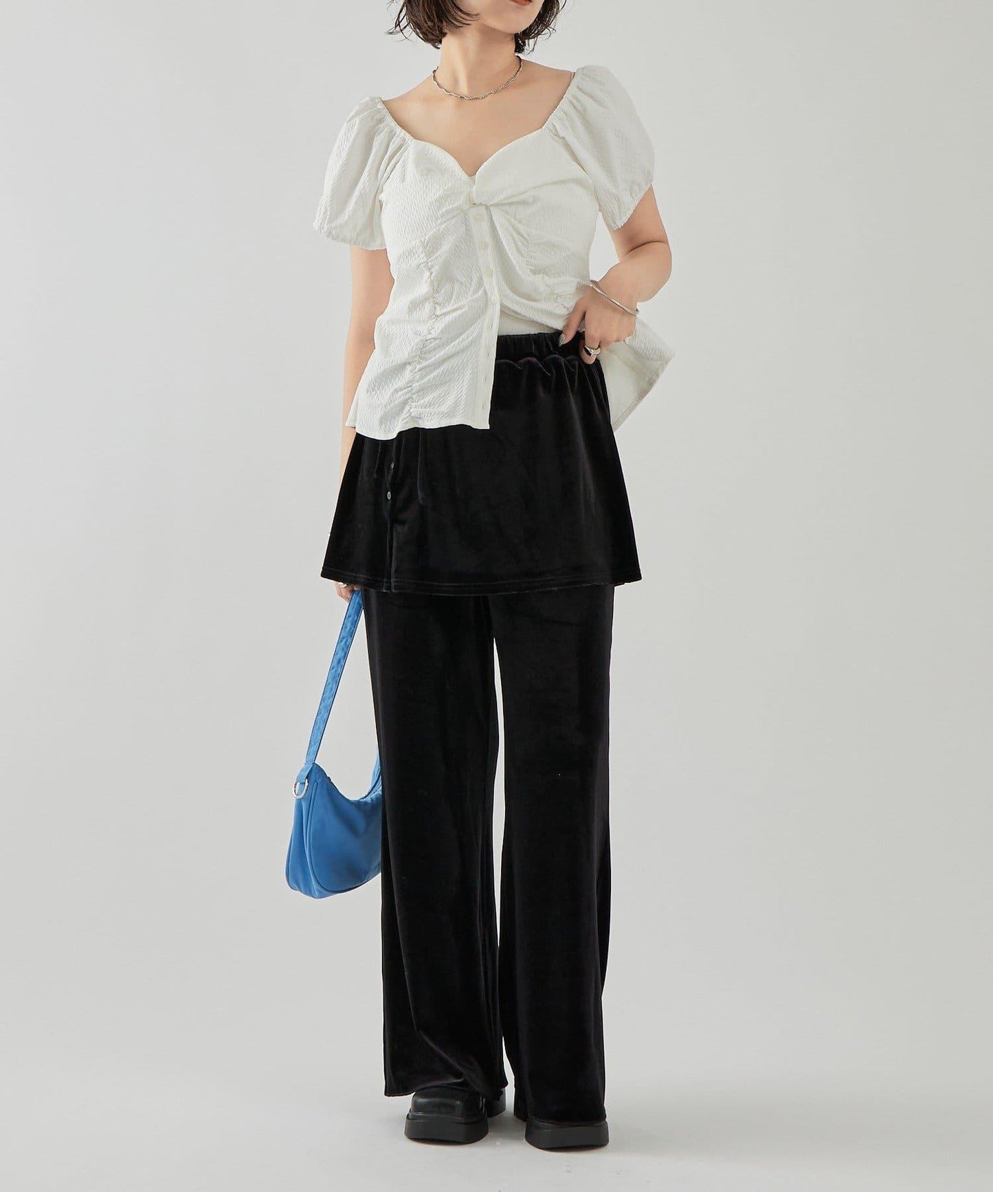 天鵝絨疊穿長褲