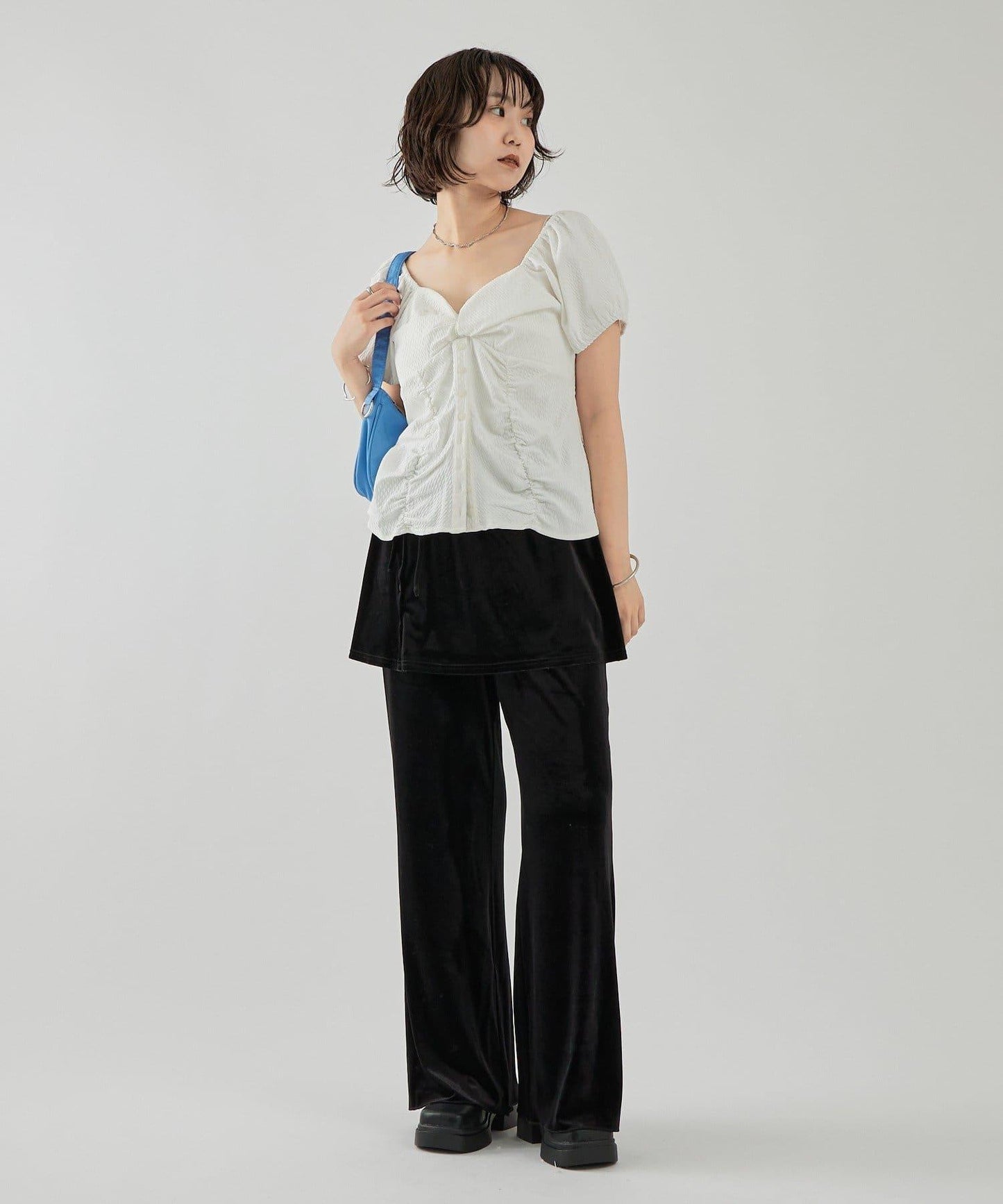 天鵝絨疊穿長褲