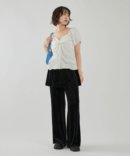 天鵝絨疊穿長褲