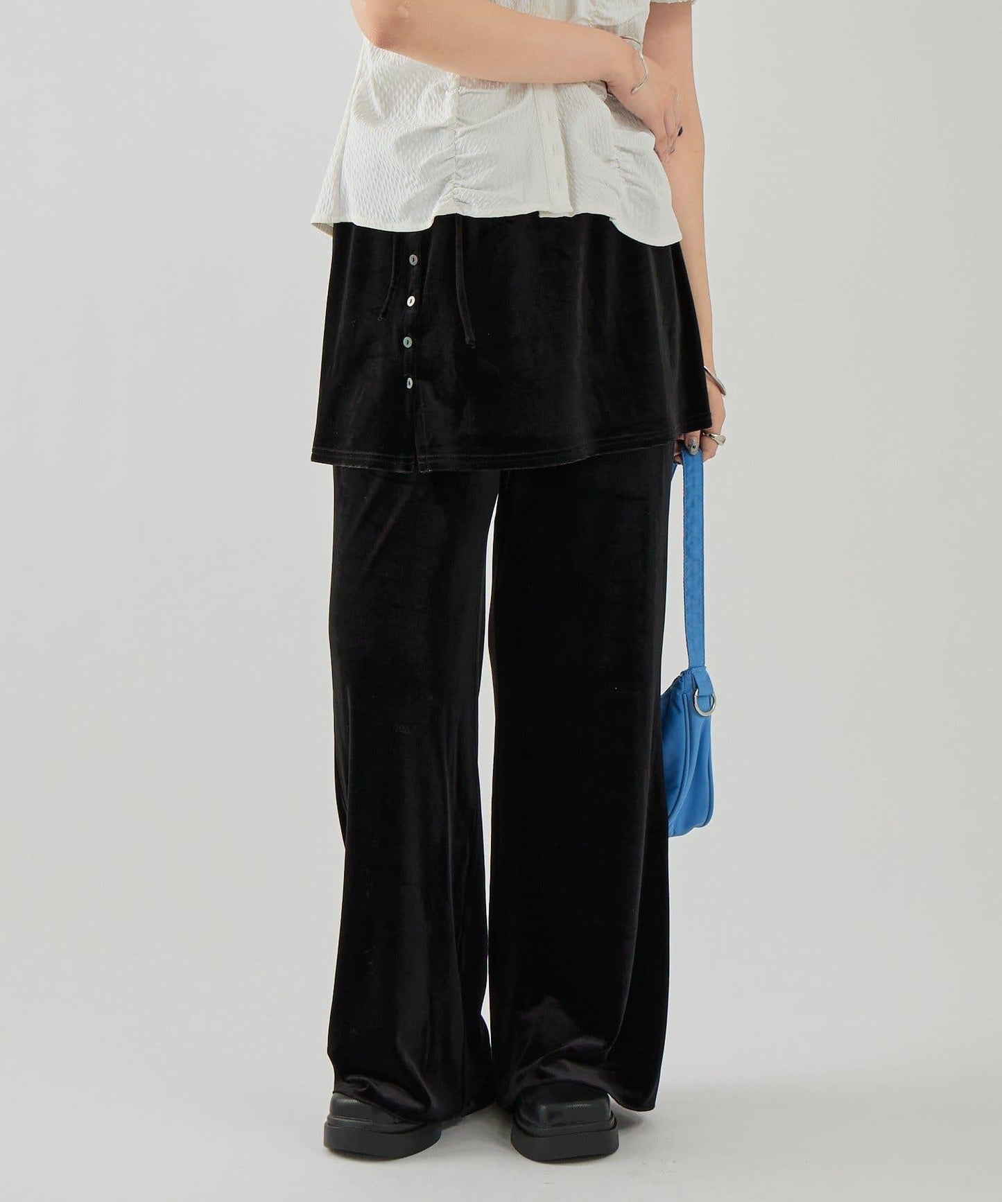 天鵝絨疊穿長褲