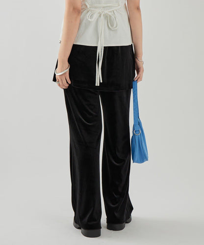 天鵝絨疊穿長褲