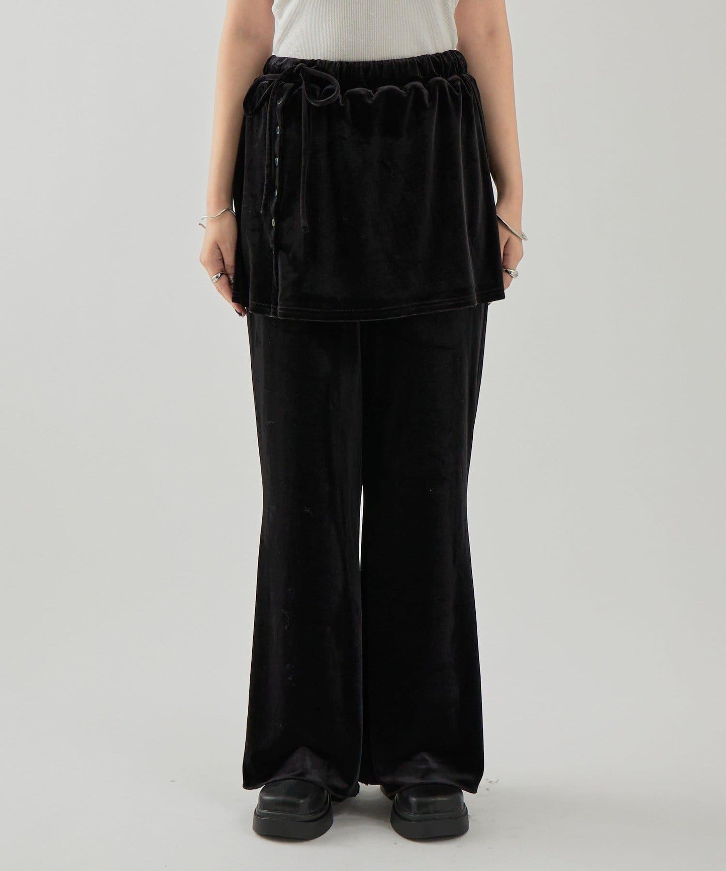 天鵝絨疊穿長褲