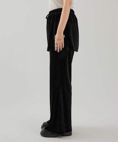 天鵝絨疊穿長褲
