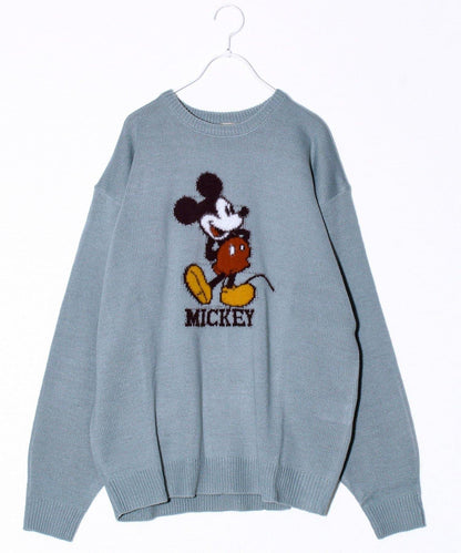 【MICKEY&JERRY】男女同款長絨提花針織衫