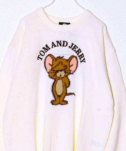 【MICKEY&JERRY】男女同款長絨提花針織衫