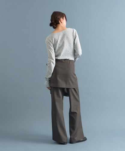 【人氣系列/新色白色・灰色2】一字肩長袖T恤※僅限電商渠道專屬顏色