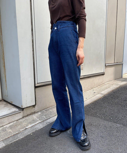 常規版型開叉牛仔褲