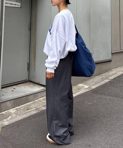 【UNISEX】NEW褶皺寬鬆闊腿褲