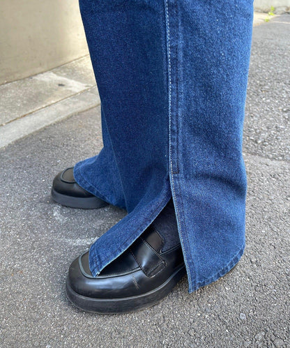 常規版型開叉牛仔褲