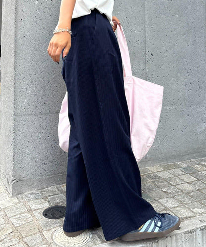 【UNISEX】NEW褶皺寬鬆闊腿褲