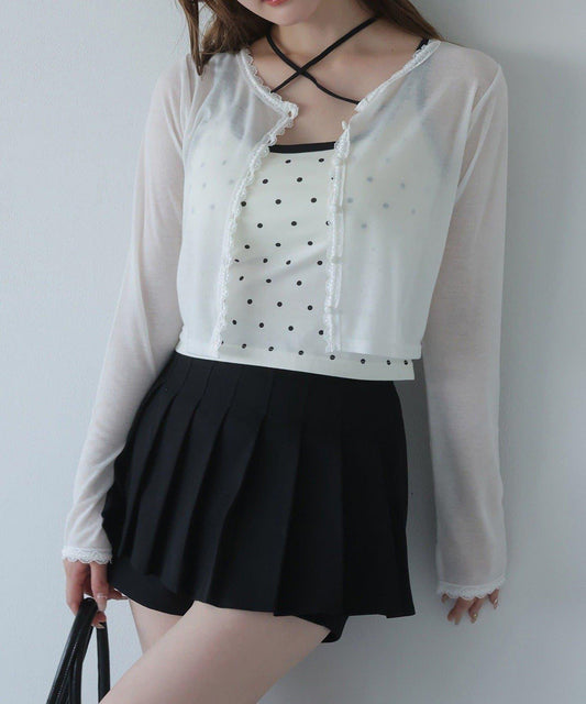 蕾絲拼接針織開衫