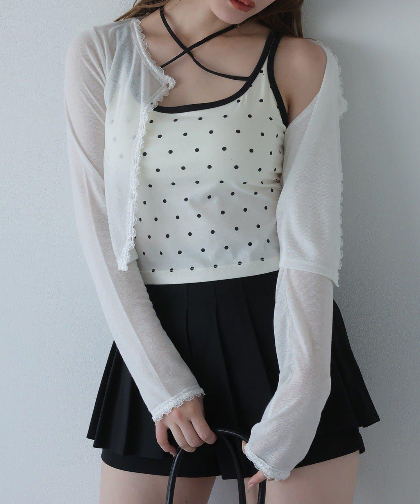 蕾絲拼接針織開衫