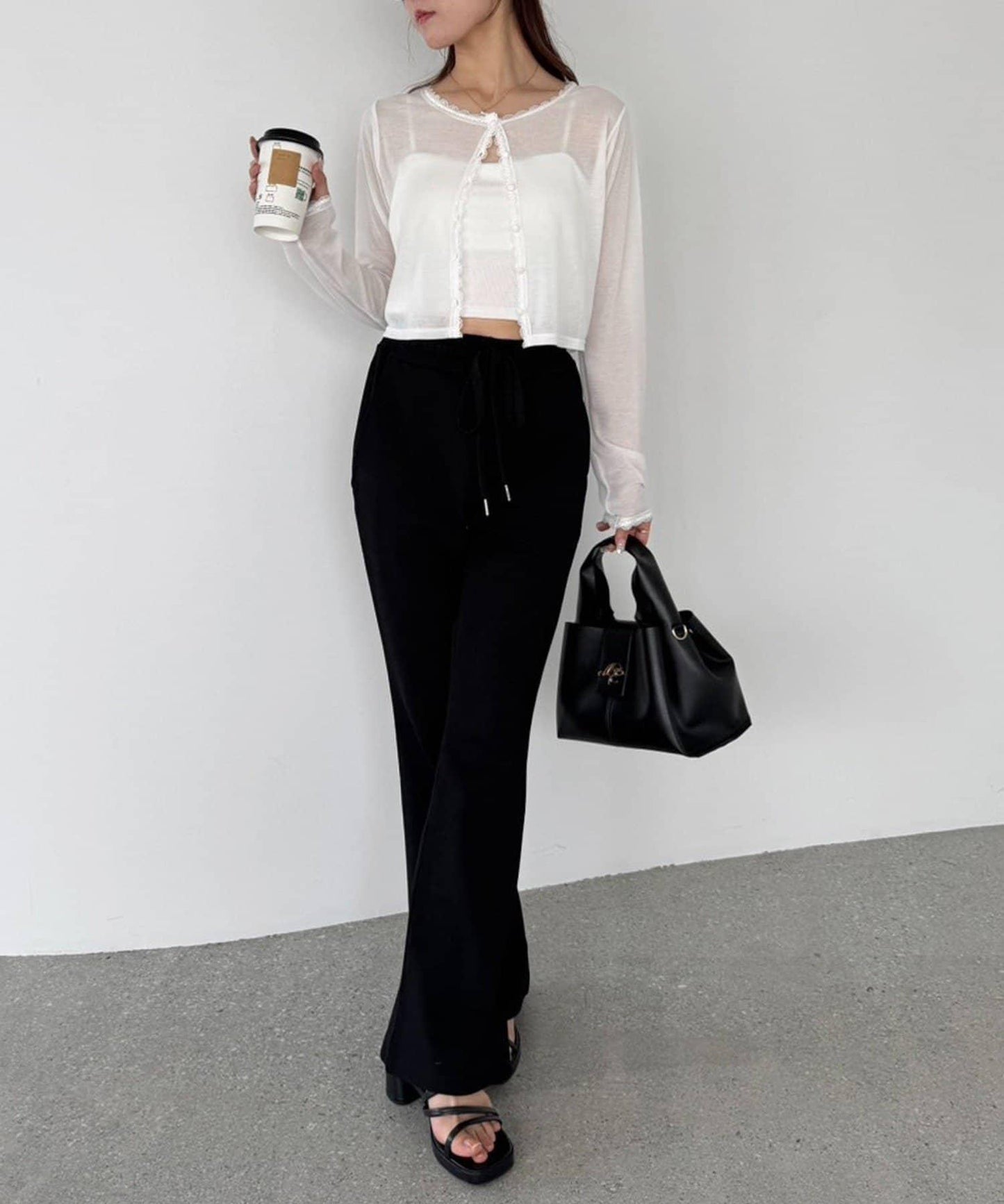 蕾絲拼接針織開衫