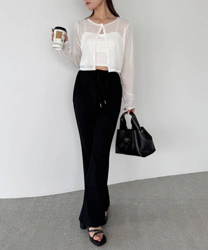 蕾絲拼接針織開衫