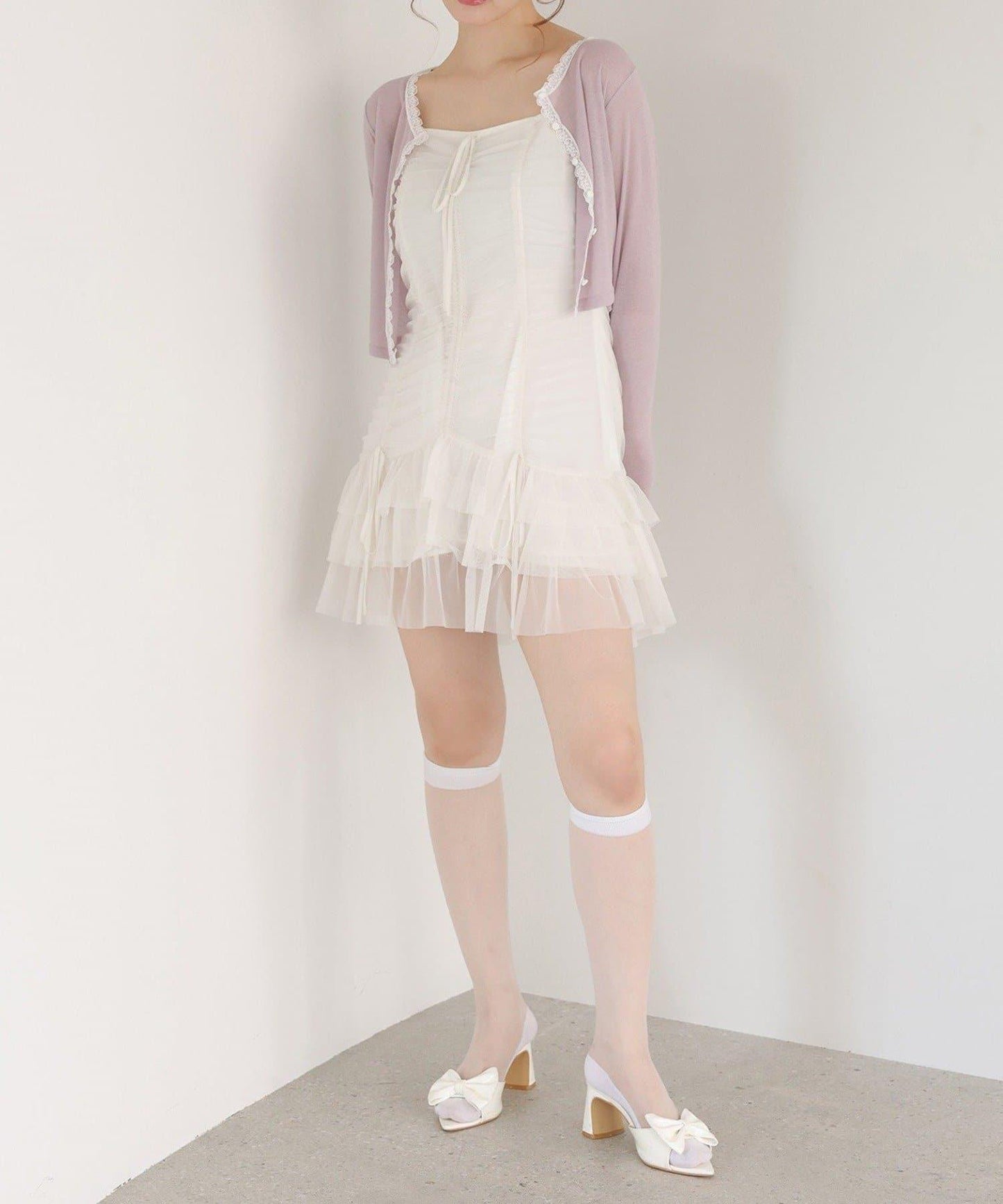 蕾絲拼接針織開衫