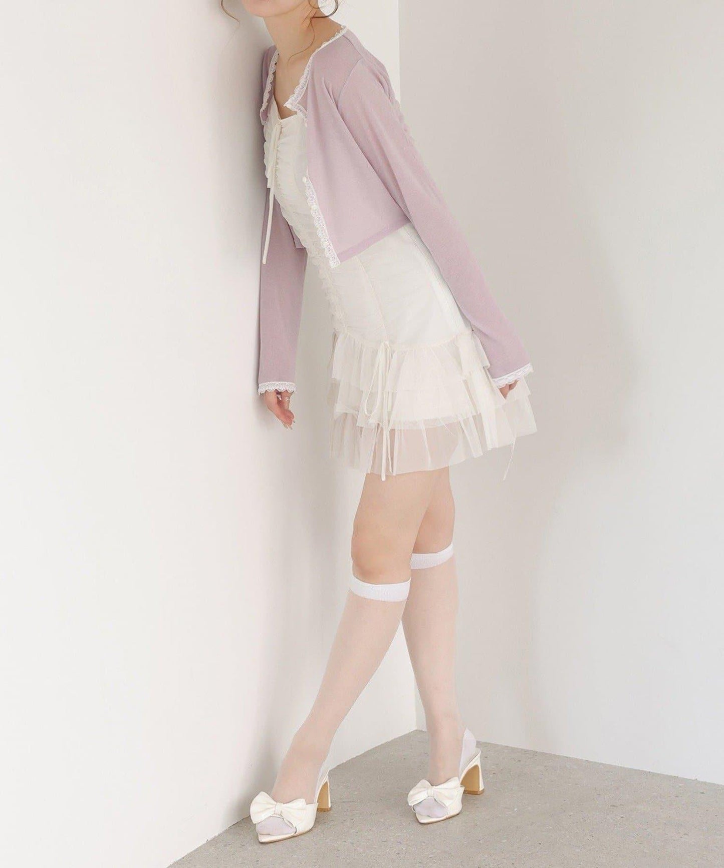 蕾絲拼接針織開衫